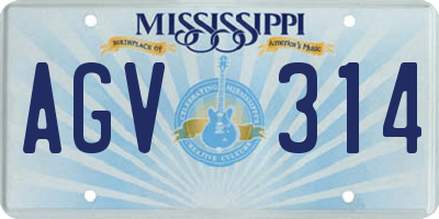 MS license plate AGV314