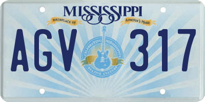 MS license plate AGV317