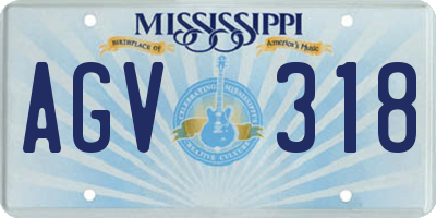 MS license plate AGV318