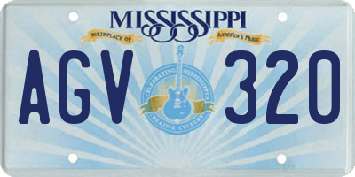 MS license plate AGV320