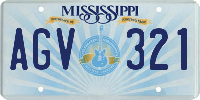 MS license plate AGV321
