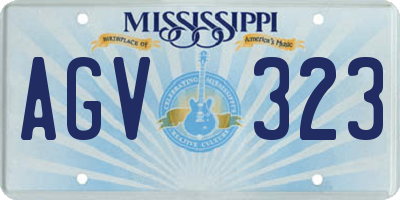 MS license plate AGV323