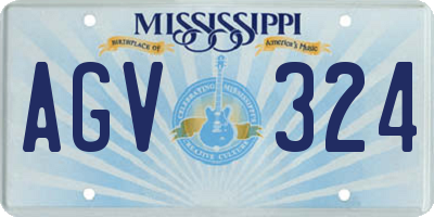 MS license plate AGV324