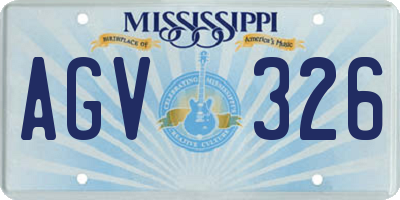 MS license plate AGV326