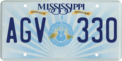 MS license plate AGV330