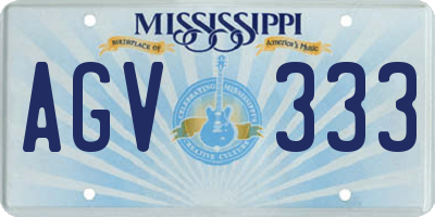 MS license plate AGV333