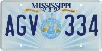 MS license plate AGV334