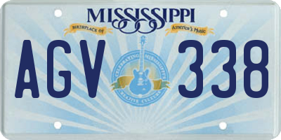 MS license plate AGV338