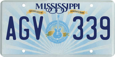 MS license plate AGV339