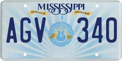 MS license plate AGV340