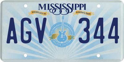 MS license plate AGV344