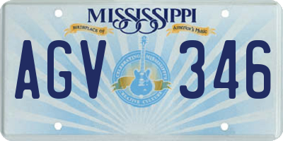MS license plate AGV346