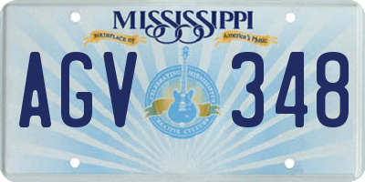 MS license plate AGV348