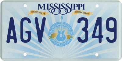 MS license plate AGV349