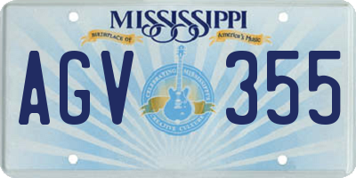 MS license plate AGV355
