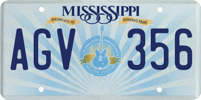 MS license plate AGV356