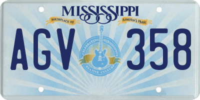 MS license plate AGV358