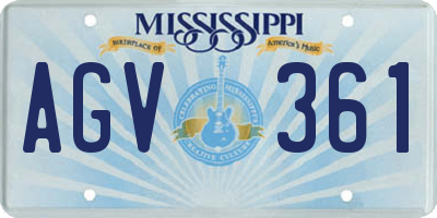 MS license plate AGV361