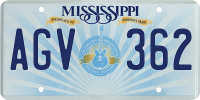 MS license plate AGV362