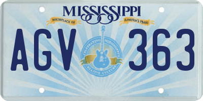MS license plate AGV363