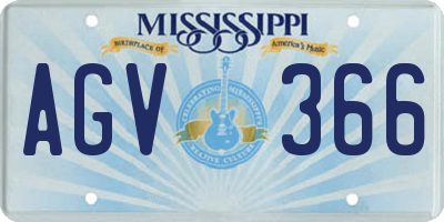 MS license plate AGV366