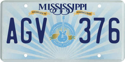 MS license plate AGV376