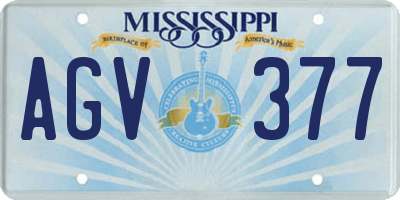 MS license plate AGV377