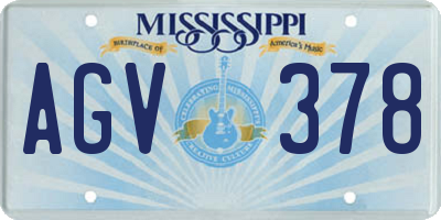 MS license plate AGV378
