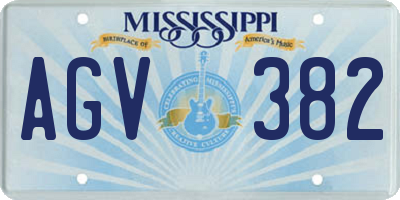 MS license plate AGV382