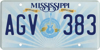 MS license plate AGV383