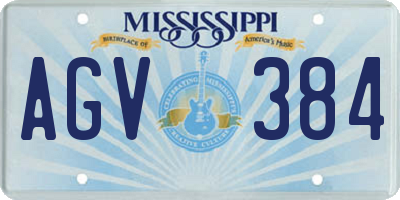 MS license plate AGV384