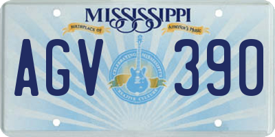 MS license plate AGV390