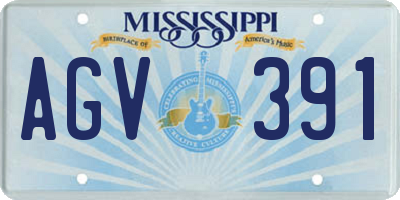 MS license plate AGV391