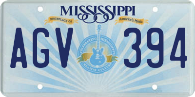 MS license plate AGV394