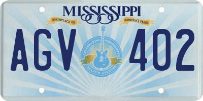 MS license plate AGV402