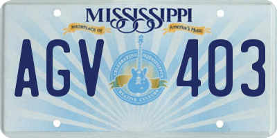 MS license plate AGV403