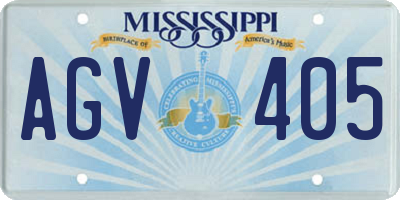 MS license plate AGV405