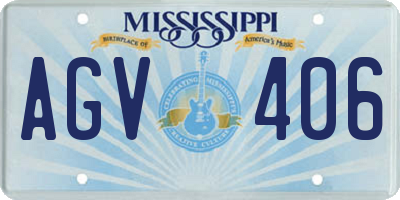 MS license plate AGV406