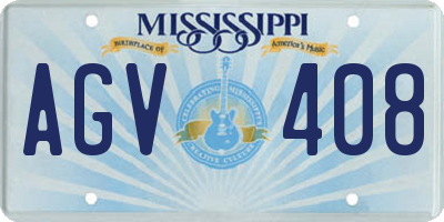 MS license plate AGV408