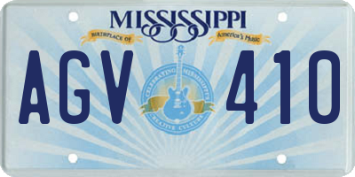 MS license plate AGV410