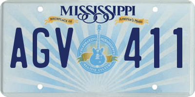 MS license plate AGV411
