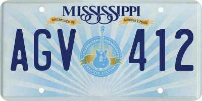 MS license plate AGV412