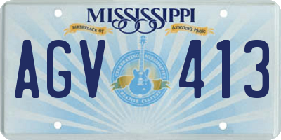 MS license plate AGV413