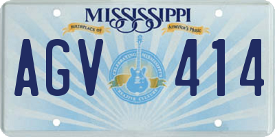MS license plate AGV414