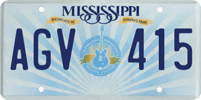 MS license plate AGV415