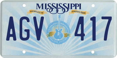 MS license plate AGV417