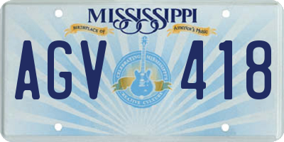 MS license plate AGV418
