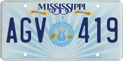 MS license plate AGV419