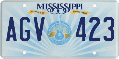 MS license plate AGV423