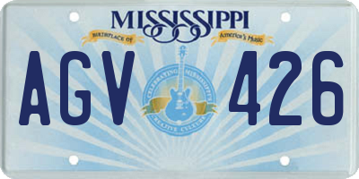 MS license plate AGV426